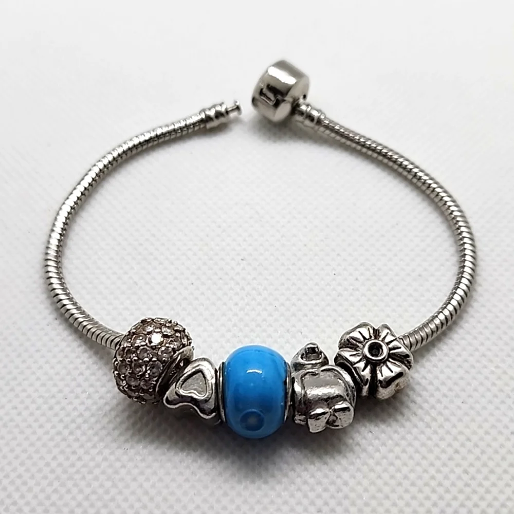 Silver Tone Multi Charm Bracelet - Picture 1 of 7